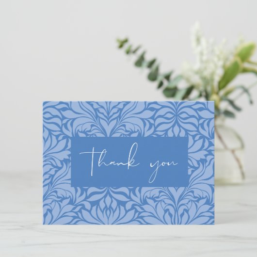 Iets blauw voordat ik blauw vrijgezellenfeest doe bedankkaart (Staand voorkant)