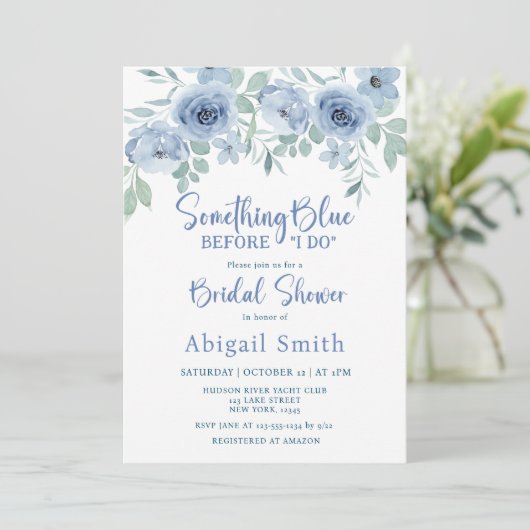 IETS BLAUW VOORDAT IK BLOEMEN VRIJGEZELLENFEEST DO KAART (Staand voorkant)