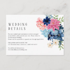 Iets blauw voordat ik bloemenbruiloft doe informatiekaartje