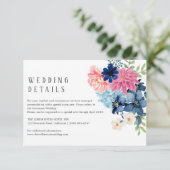 Iets blauw voordat ik bloemenbruiloft doe informatiekaartje (Staand voorkant)