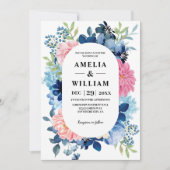 Iets blauw voordat ik bloemenbruiloft doe kaart (Voorkant)