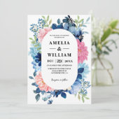 Iets blauw voordat ik bloemenbruiloft doe kaart (Staand voorkant)