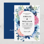 Iets blauw voordat ik bloemenbruiloft doe kaart (Voorkant / Achterkant)