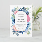 Iets blauw voordat ik bloemenbruiloft doe kaart (Staand voorkant)