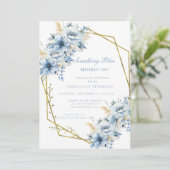 Iets blauw voordat ik bloemenVrijgezellenfeest doe Kaart (Staand voorkant)