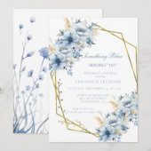 Iets blauw voordat ik bloemenVrijgezellenfeest doe Kaart (Voorkant / Achterkant)