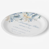 Iets blauw voordat ik bloemenVrijgezellenfeest doe Papieren Bordje (Gekanteld)