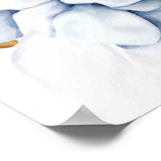 Iets blauw voordat ik bloemenwelkomstbord doe poster (Hoek)