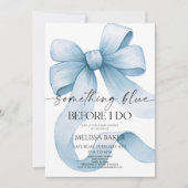 Iets blauw voordat ik Blue Bow Vrijgezellenfeest d Kaart (Voorkant)