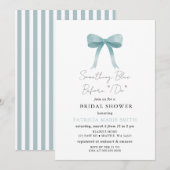 Iets blauw voordat ik Blue bow Vrijgezellenfeest d Kaart (Voorkant / Achterkant)