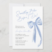 Iets blauw voordat ik Blue Bow Vrijgezellenfeest d Kaart (Voorkant)