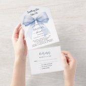 Iets blauw voordat ik boog Vrijgezellenfeest rsvp All In One Uitnodiging (Afscheurbaar)