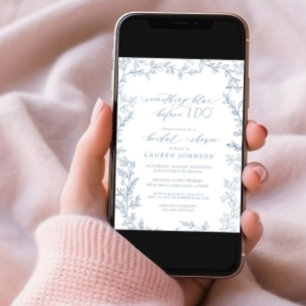 Iets blauw voordat ik botanisch Vrijgezellenfeest  Kaart