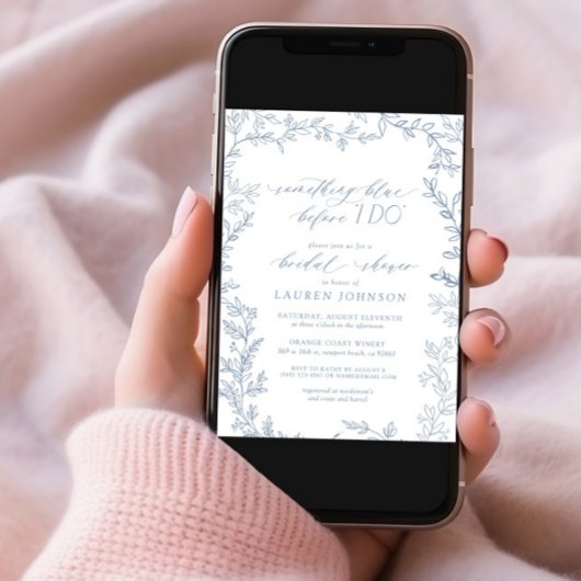 Iets blauw voordat ik botanisch Vrijgezellenfeest  Kaart