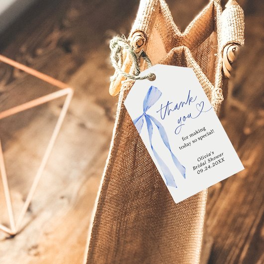 Iets blauw voordat ik bruids doe Dank u Labels Cadeaulabel