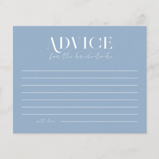 Iets blauw voordat ik bruidsadvies Kaart doe (Voorkant)