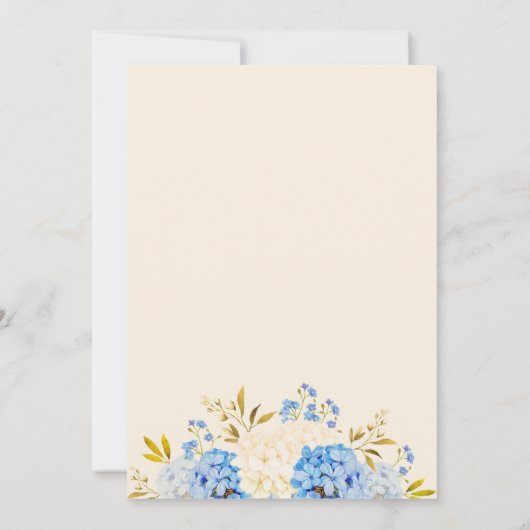 Iets blauw voordat ik bruidsuitnodiging doe kaart (Achterkant)