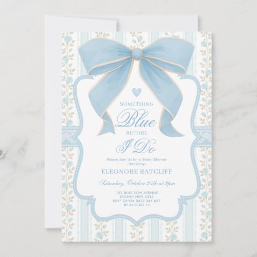 Iets blauw voordat ik buig Vrijgezellenfeest Kaart (Voorkant)