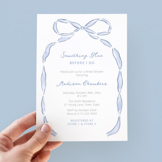 Iets blauw voordat ik buig Vrijgezellenfeest Kaart