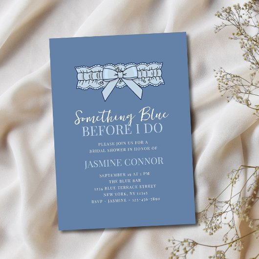 Iets blauw voordat ik buig Vrijgezellenfeest Kaart