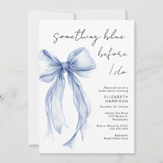 Iets blauw voordat ik buig Vrijgezellenfeest Kaart (Voorkant)