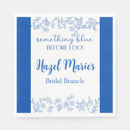 Iets blauw voordat ik chique lunchservetten doe servet