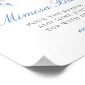 Iets blauw voordat ik doe bruids mimosa bar teken poster (Hoek)