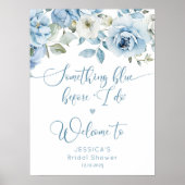 Iets blauw voordat ik doe stoffige bruids welkom poster (Voorkant)