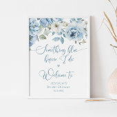 Iets blauw voordat ik doe stoffige bruids welkom poster