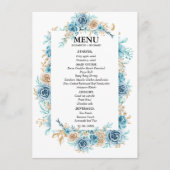 Iets blauw voordat ik douche Vrijgezellenfeest Menu (Voorkant)