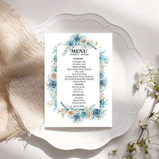 Iets blauw voordat ik douche Vrijgezellenfeest Menu