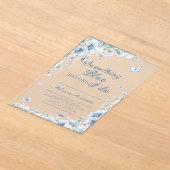 Iets blauw voordat ik elegant Vrijgezellenfeest do Acryl Uitnodigingen (Laagn)