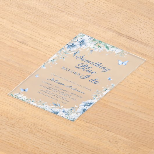 Iets blauw voordat ik elegant Vrijgezellenfeest do Acryl Uitnodigingen (Laagn)