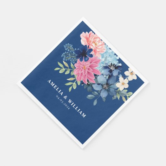 Iets blauw voordat ik Floral bruiloft Servet (Hoek)