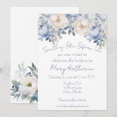 Iets Blauw voordat ik Floral doe Kaart (Voorkant / Achterkant)