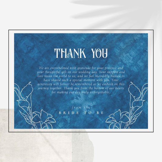 Iets blauw voordat ik ga douchen dank je wel kaart