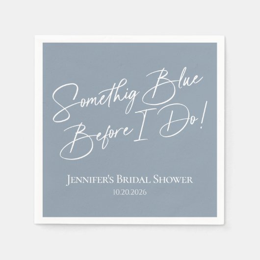 Iets blauw voordat ik het doe | blauw Vrijgezellen Servet (Voorkant)