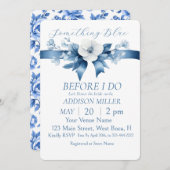 Iets blauw voordat ik het doe, Floral & Bow Kaart (Voorkant / Achterkant)