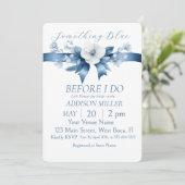 Iets blauw voordat ik het doe, Floral & Bow Kaart (Staand voorkant)