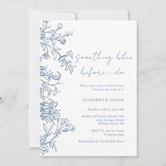 Iets blauw voordat ik het thema Vrijgezellenfeest Kaart (Voorkant)