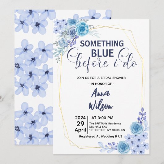 Iets blauw voordat ik hortensia Vrijgezellenfeest Kaart (Voorkant / Achterkant)