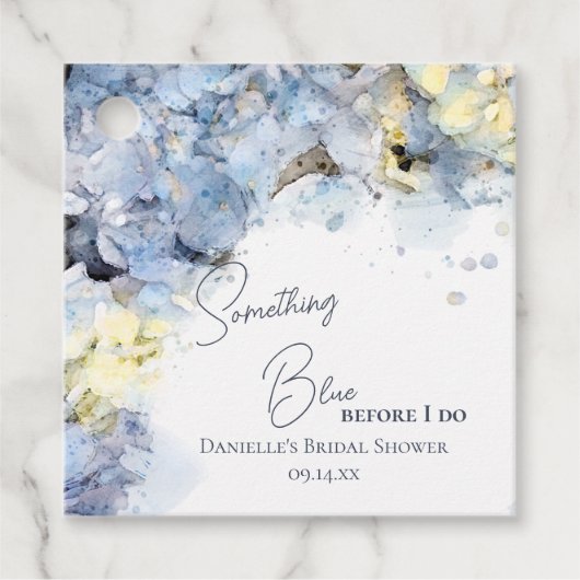 Iets blauw voordat ik Hydrangea Vrijgezellenfeest  Bedankjes Labels (Voorkant)