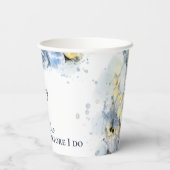 Iets blauw voordat ik Hydrangea Vrijgezellenfeest  Papieren Bekers (Achterkant)