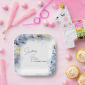 Iets blauw voordat ik Hydrangea Vrijgezellenfeest  Papieren Bordje (Feest)