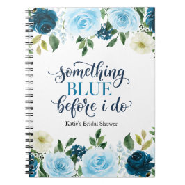 Iets Blauw Voordat ik Navy Bloemen doe Notitieboek