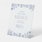 Iets blauw voordat ik raad hoeveel kussen reclamebord met voetstuk (Voorkant)