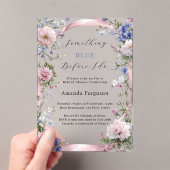 Iets blauw voordat ik roze Vrijgezellenfeest doe Acryl Uitnodigingen (Insitu (Draagbaar))