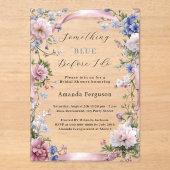 Iets blauw voordat ik roze Vrijgezellenfeest doe Acryl Uitnodigingen (Voorkant)