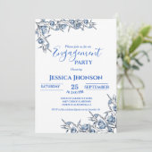 Iets blauw voordat ik stoffig verlovingsfeest doe kaart (Staand voorkant)