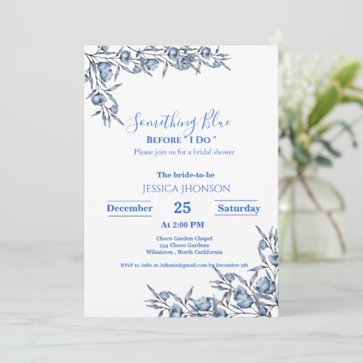 Iets blauw voordat ik stoffig vrijgezellenfeest do kaart (Staand voorkant)